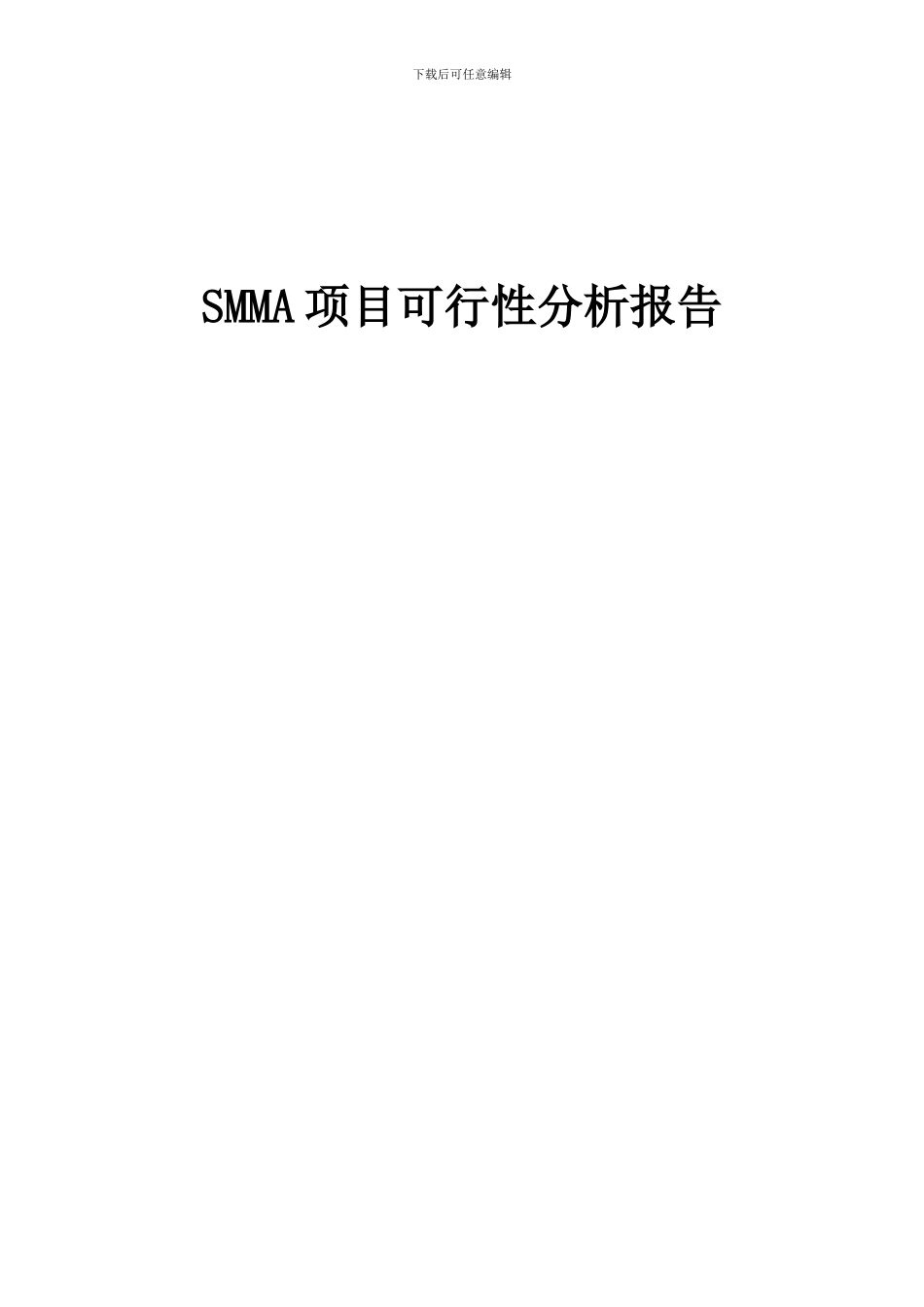 2024年SMMA项目可行性分析报告_第1页