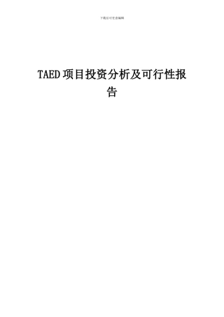 2024年TAED项目投资分析及可行性报告
