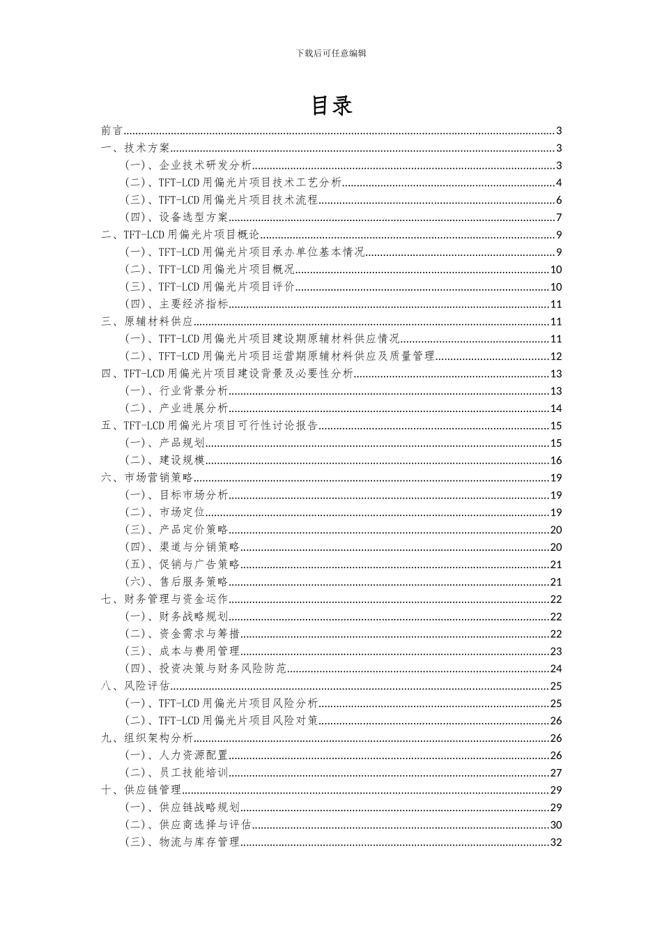 2024年TFT-LCD用偏光片项目投资分析及可行性报告_第2页