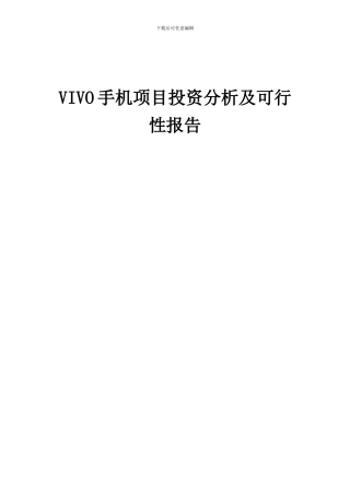 2024年VIVO手机项目投资分析及可行性报告