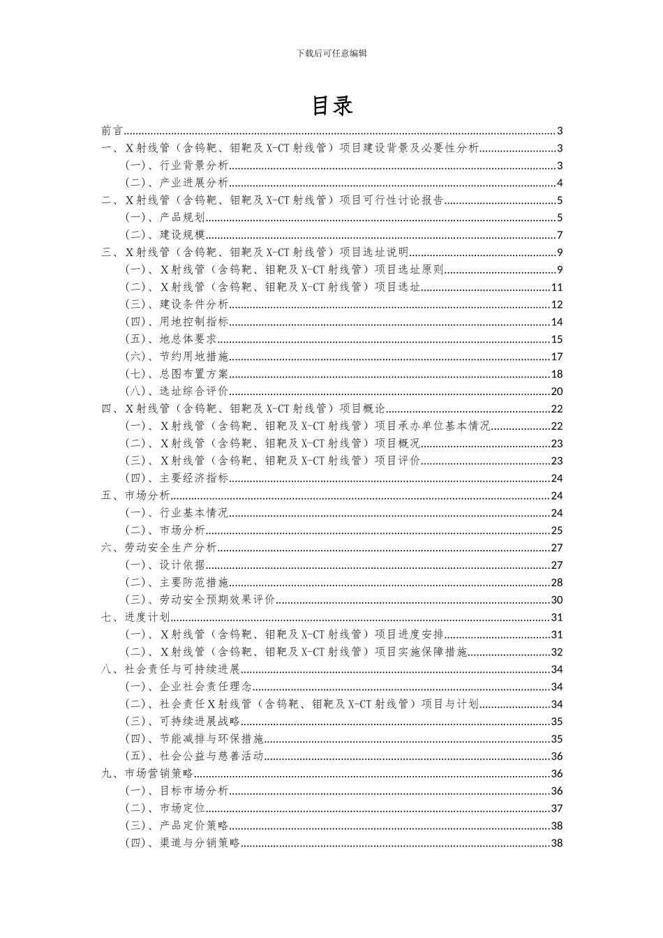 2024年X射线管(含钨靶、钼靶及X-CT射线管)项目可行性研究报告_第2页
