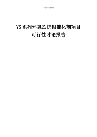 2024年YS系列环氧乙烷银催化剂项目可行性研究报告