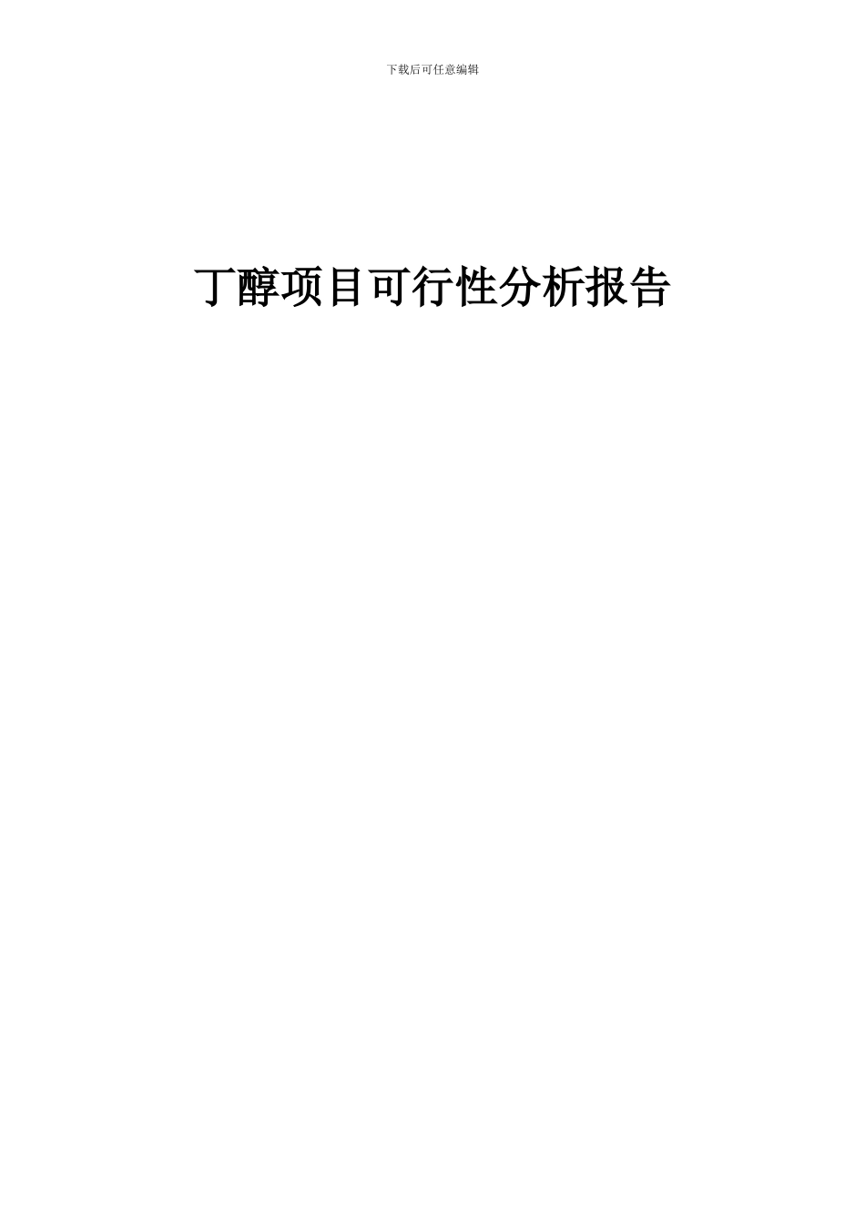 2024年丁醇项目可行性分析报告_第1页