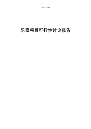 2024年乐器项目可行性研究报告