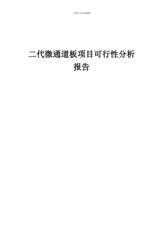 2024年二代微通道板项目可行性分析报告