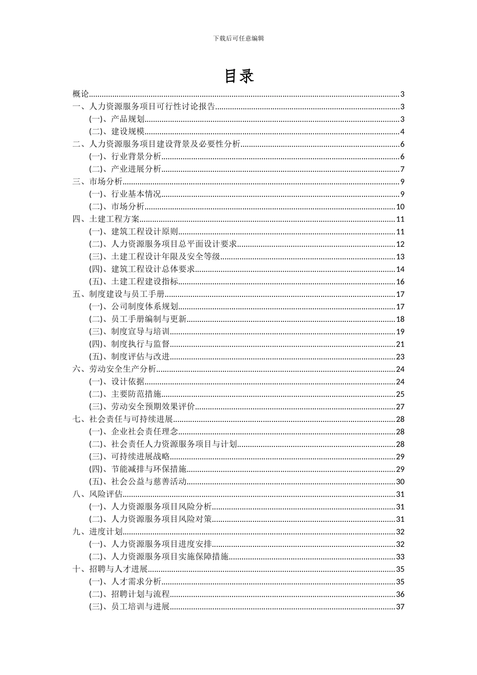 2024年人力资源服务项目可行性研究报告_第2页