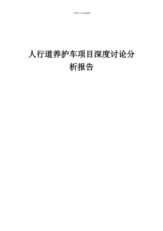 2024年人行道养护车项目深度研究分析报告