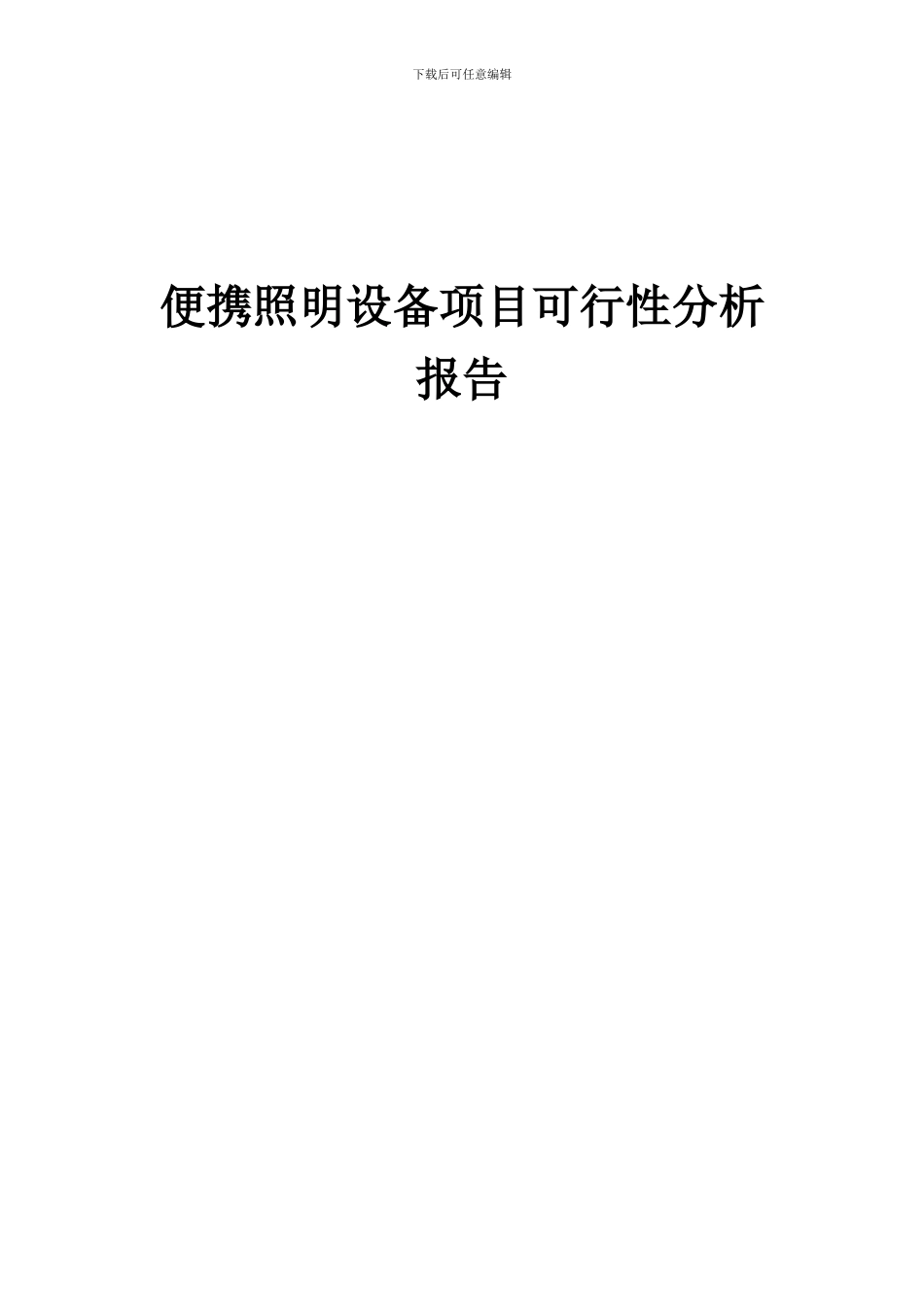 2024年便携照明设备项目可行性分析报告_第1页