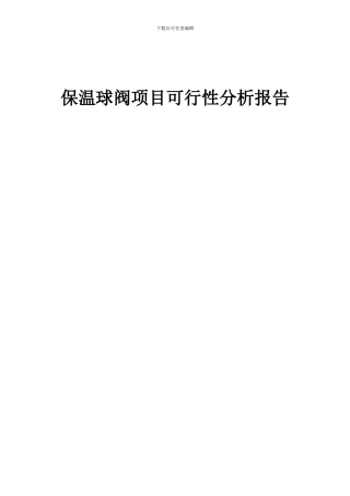 2024年保温球阀项目可行性分析报告