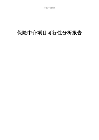 2024年保险中介项目可行性分析报告