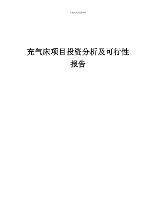 2024年充气床项目投资分析及可行性报告