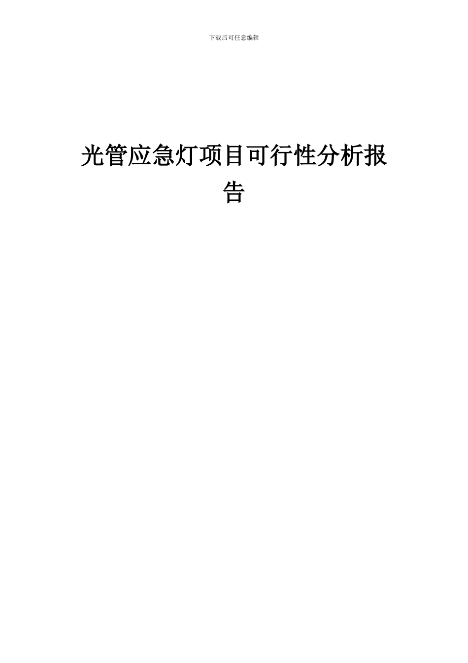 2024年光管应急灯项目可行性分析报告_第1页