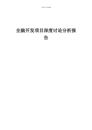 2024年全脑开发项目深度研究分析报告