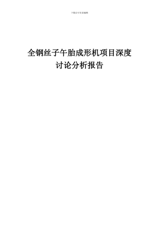 2024年全钢丝子午胎成形机项目深度研究分析报告