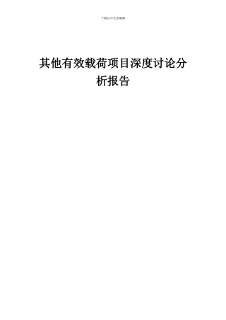2024年其他有效载荷项目深度研究分析报告