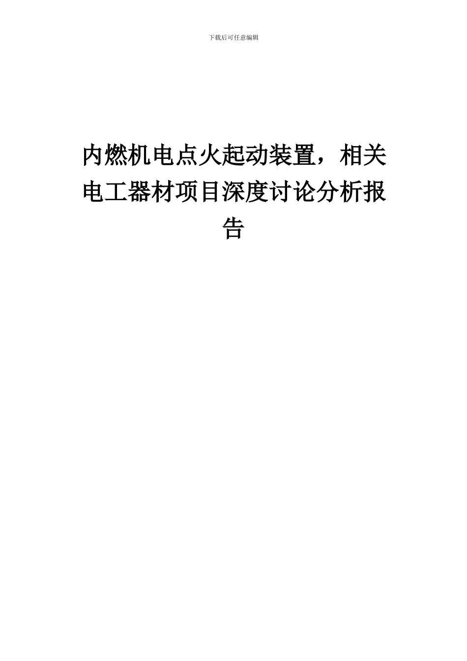 2024年内燃机电点火起动装置-相关电工器材项目深度研究分析报告_第1页