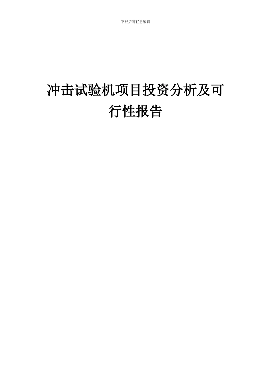 2024年冲击试验机项目投资分析及可行性报告_第1页