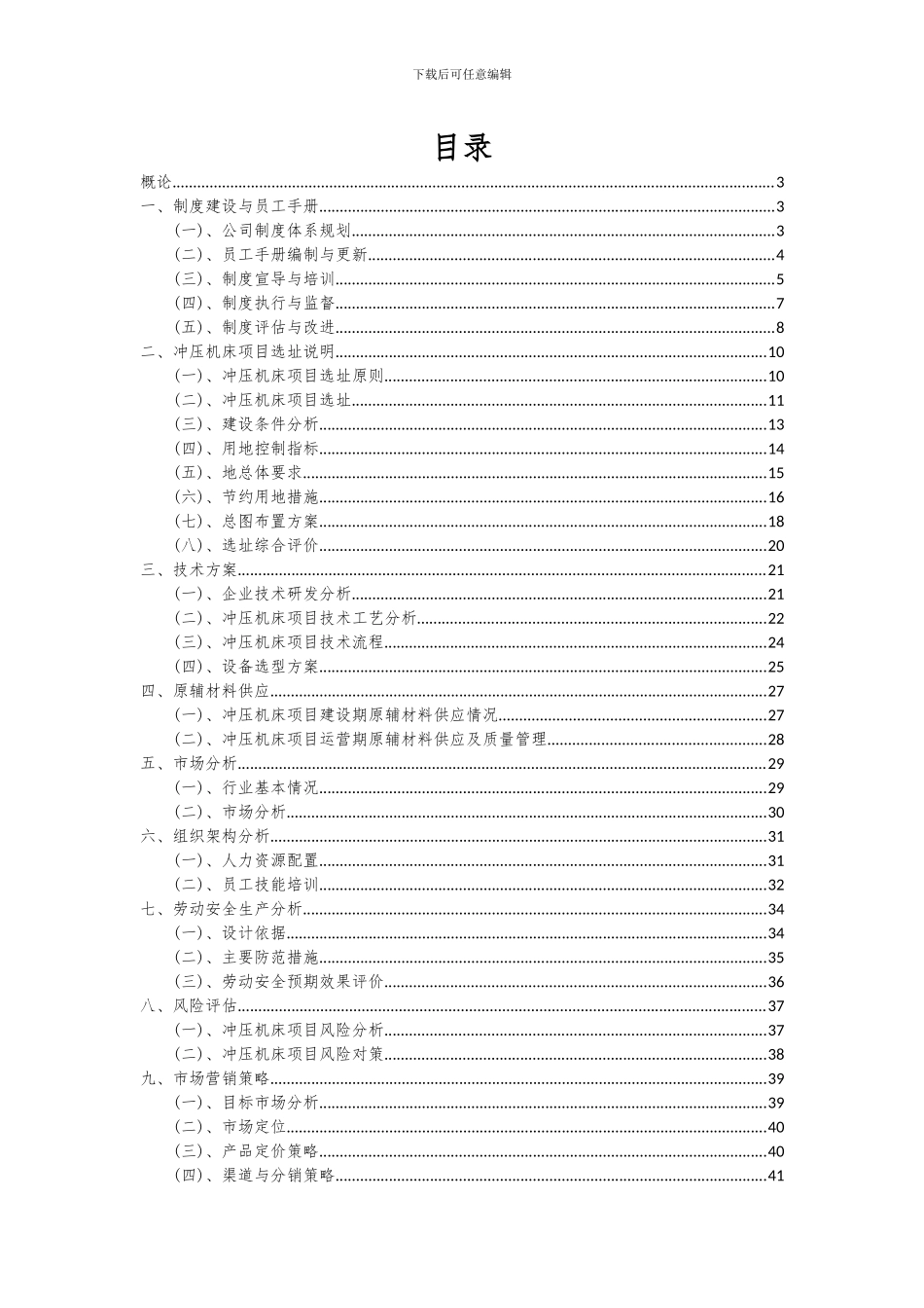 2024年冲压机床项目投资分析及可行性报告_第2页