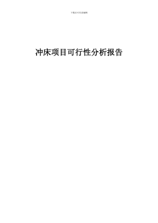 2024年冲床项目可行性分析报告
