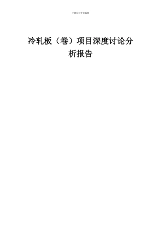 2024年冷轧板(卷)项目深度研究分析报告