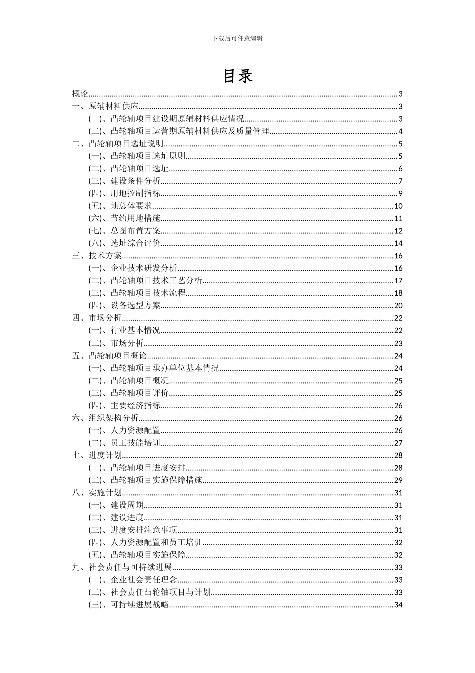 2024年凸轮轴项目投资分析及可行性报告_第2页