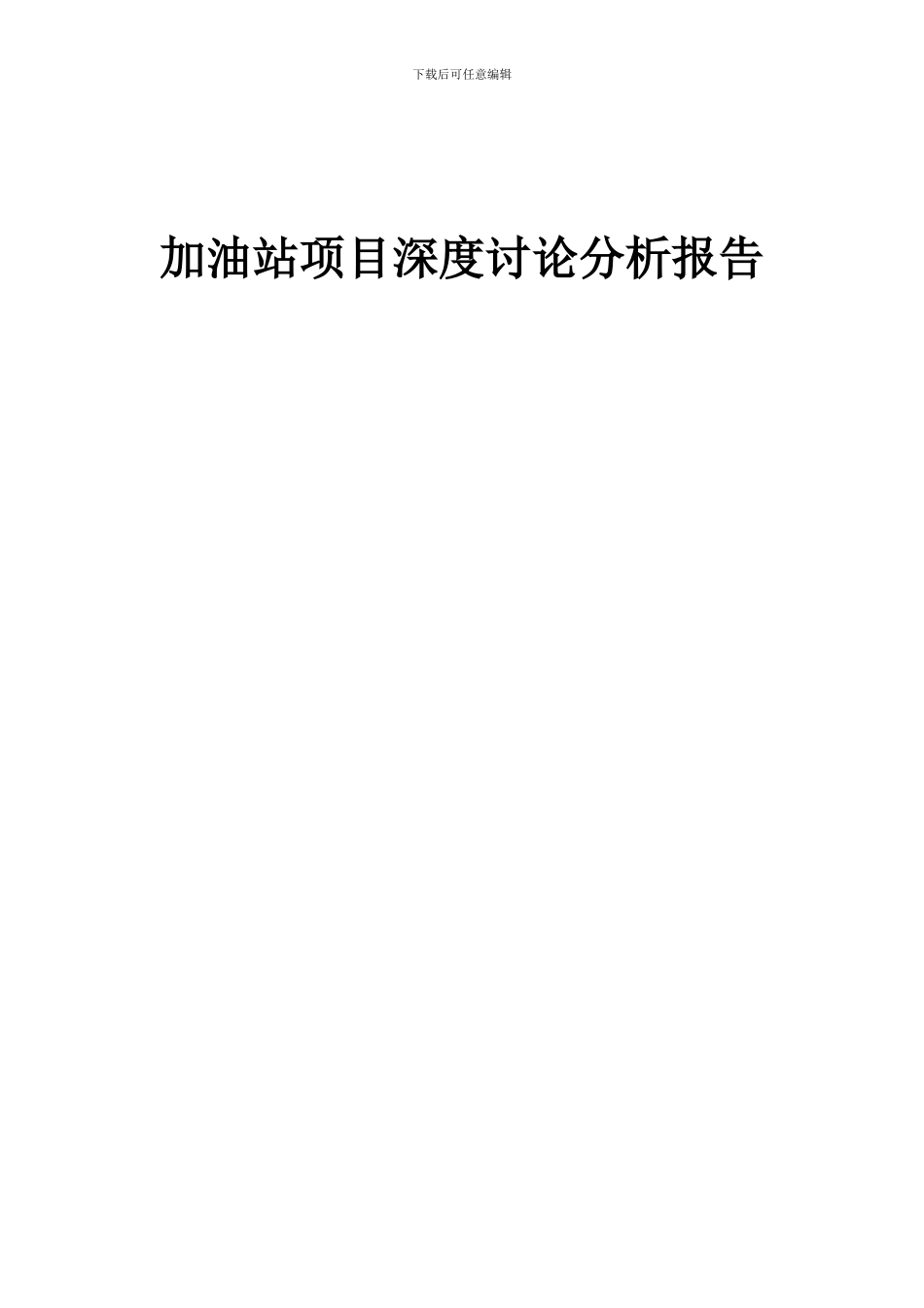 2024年加油站项目深度研究分析报告_第1页