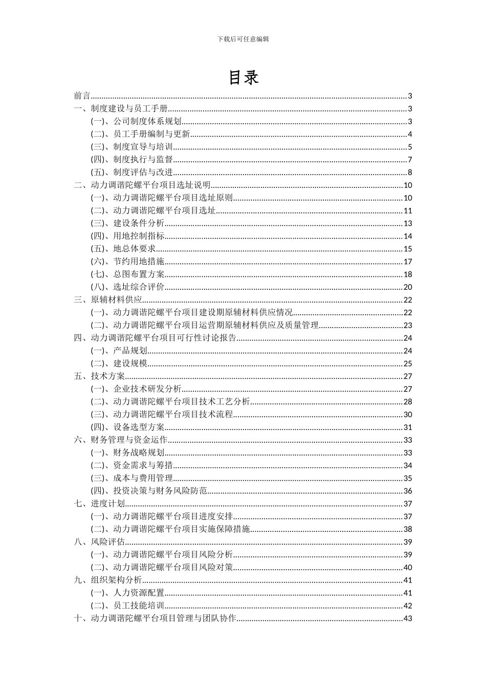 2024年动力调谐陀螺平台项目投资分析及可行性报告_第2页