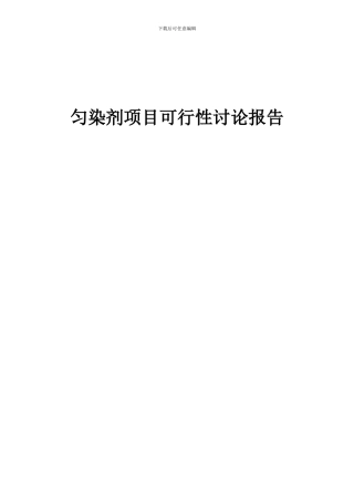 2024年匀染剂项目可行性研究报告