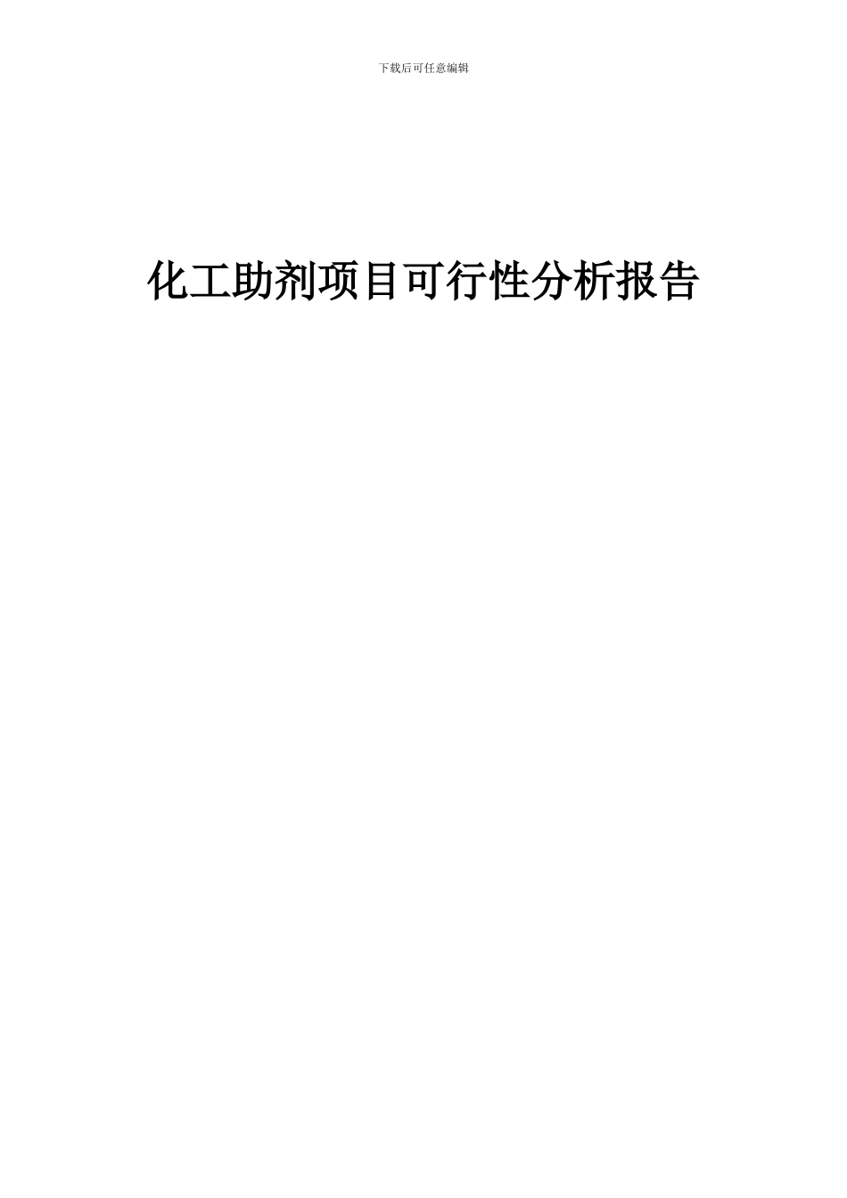 2024年化工助剂项目可行性分析报告_第1页