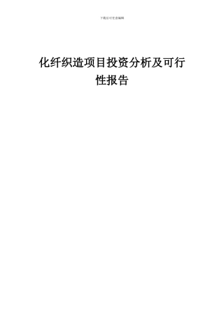 2024年化纤织造项目投资分析及可行性报告
