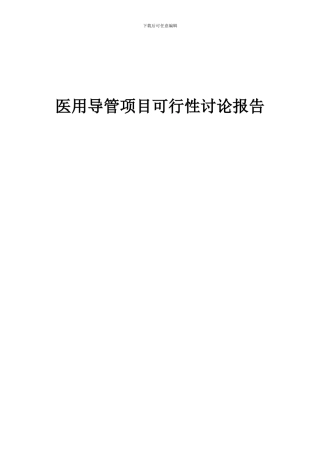 2024年医用导管项目可行性研究报告