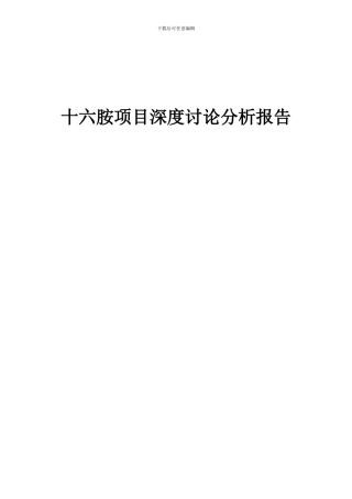 2024年十六胺项目深度研究分析报告