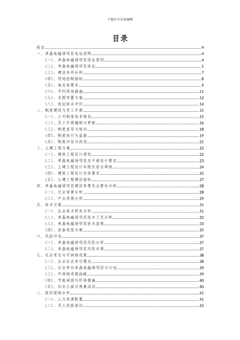2024年单晶电磁场项目投资分析及可行性报告_第2页