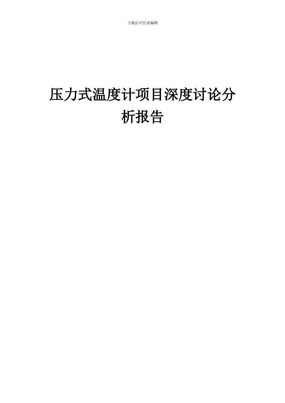 2024年压力式温度计项目深度研究分析报告_第1页