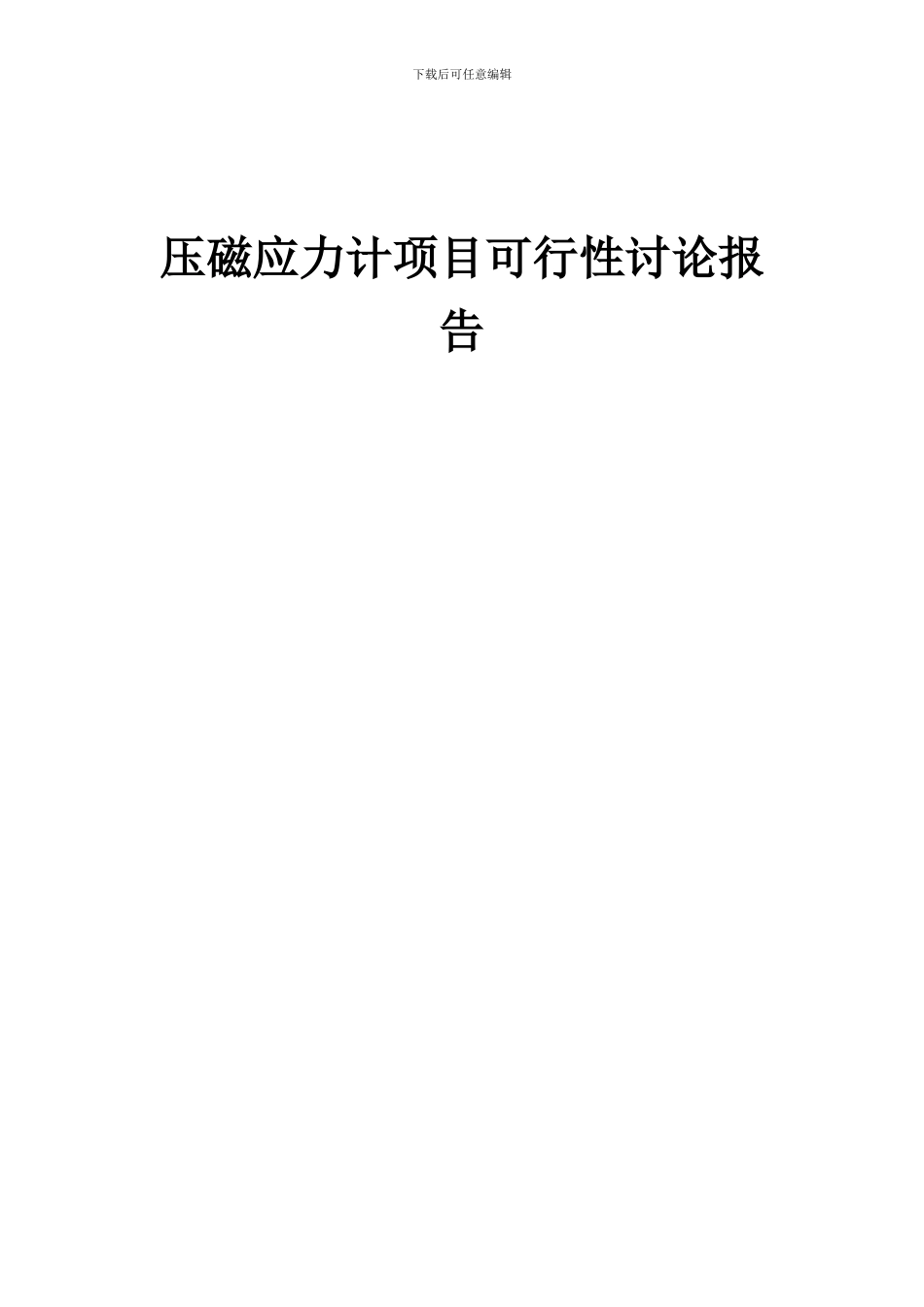 2024年压磁应力计项目可行性研究报告_第1页