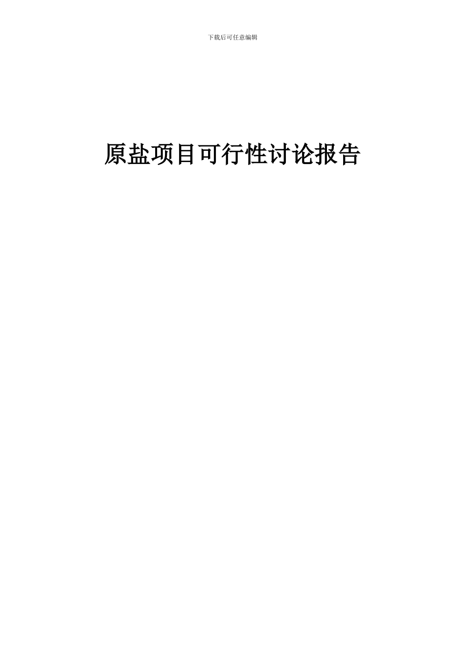 2024年原盐项目可行性研究报告_第1页