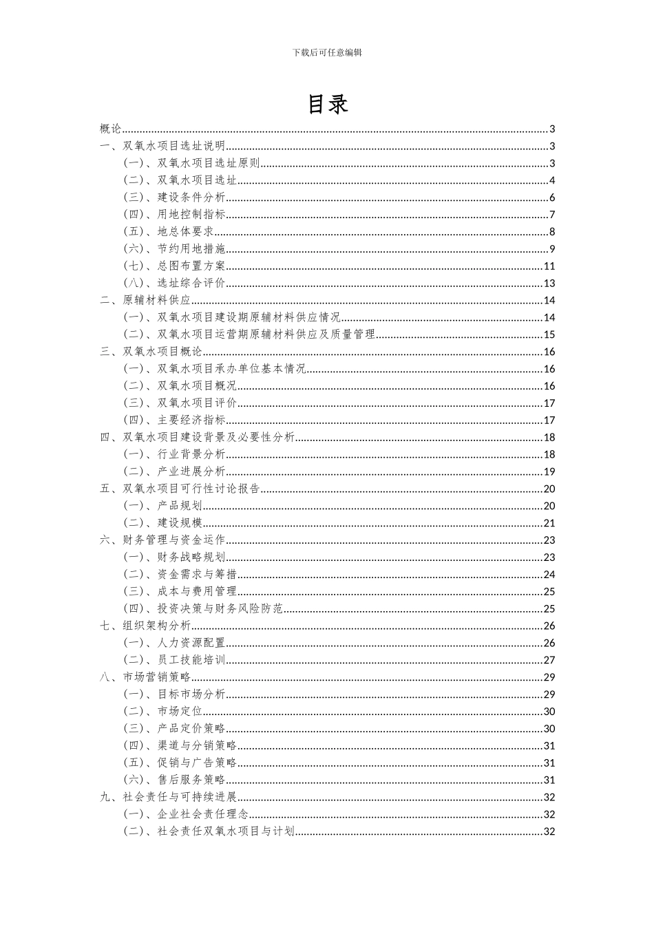 2024年双氧水项目投资分析及可行性报告_第2页