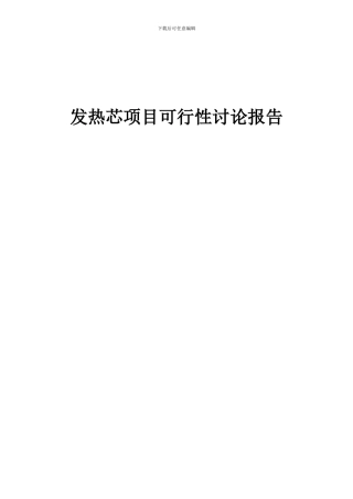 2024年发热芯项目可行性研究报告