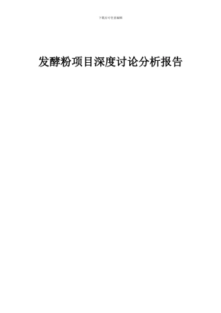 2024年发酵粉项目深度研究分析报告