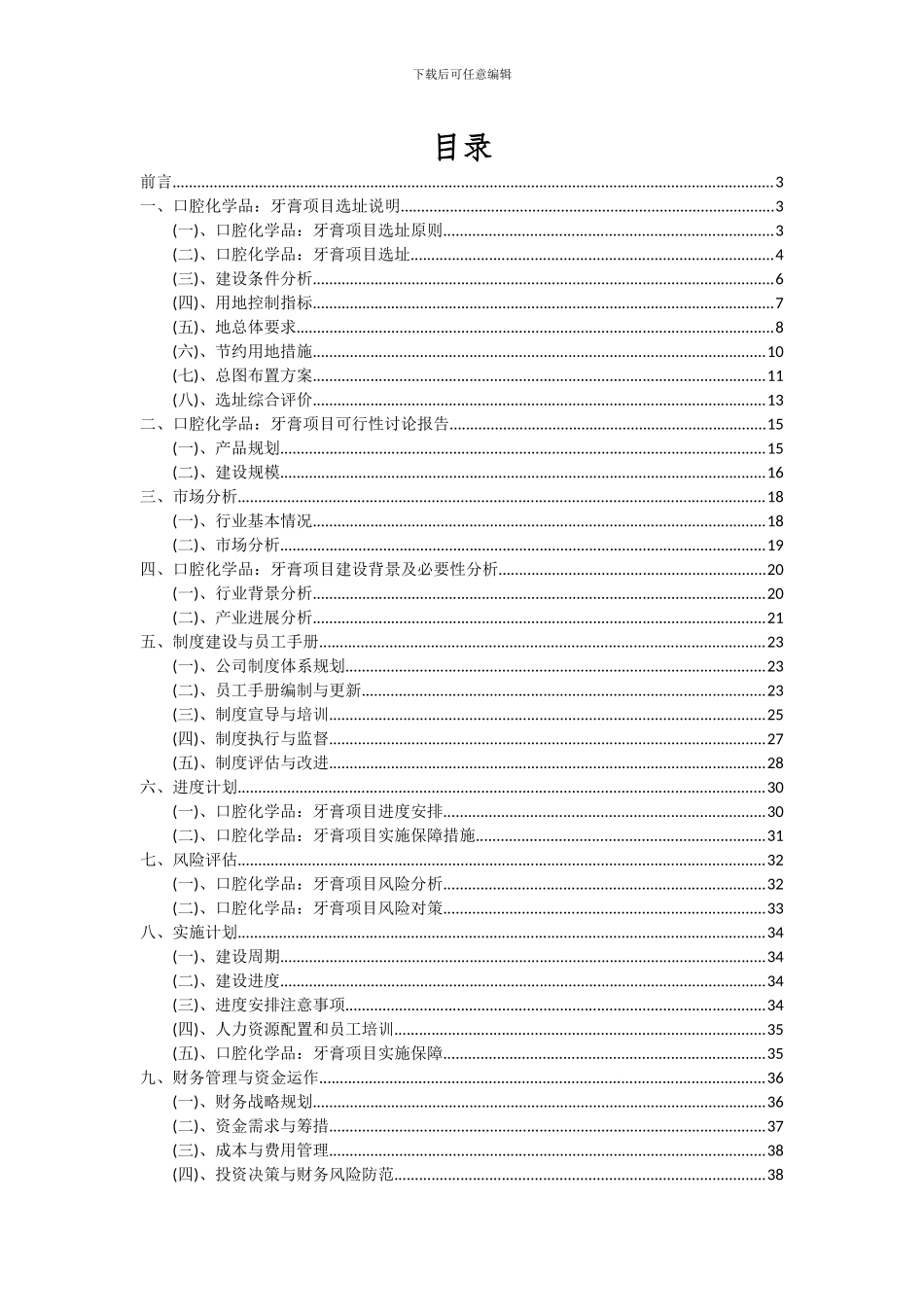 2024年口腔化学品：牙膏项目可行性分析报告_第2页