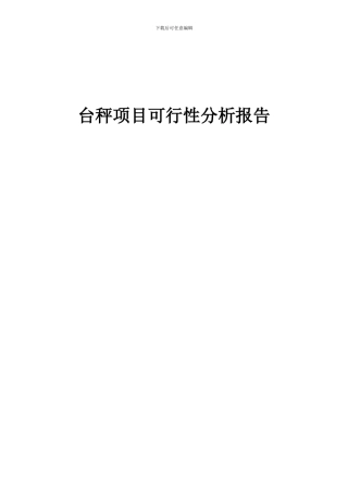 2024年台秤项目可行性分析报告