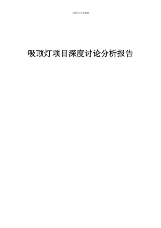 2024年吸顶灯项目深度研究分析报告