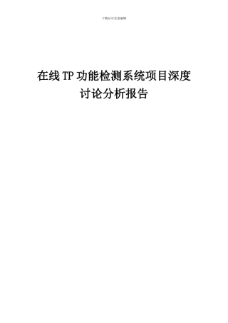 2024年在线TP功能检测系统项目深度研究分析报告