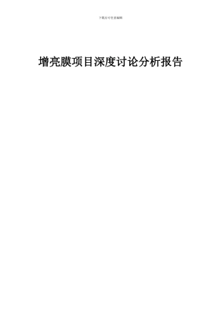 2024年增亮膜项目深度研究分析报告