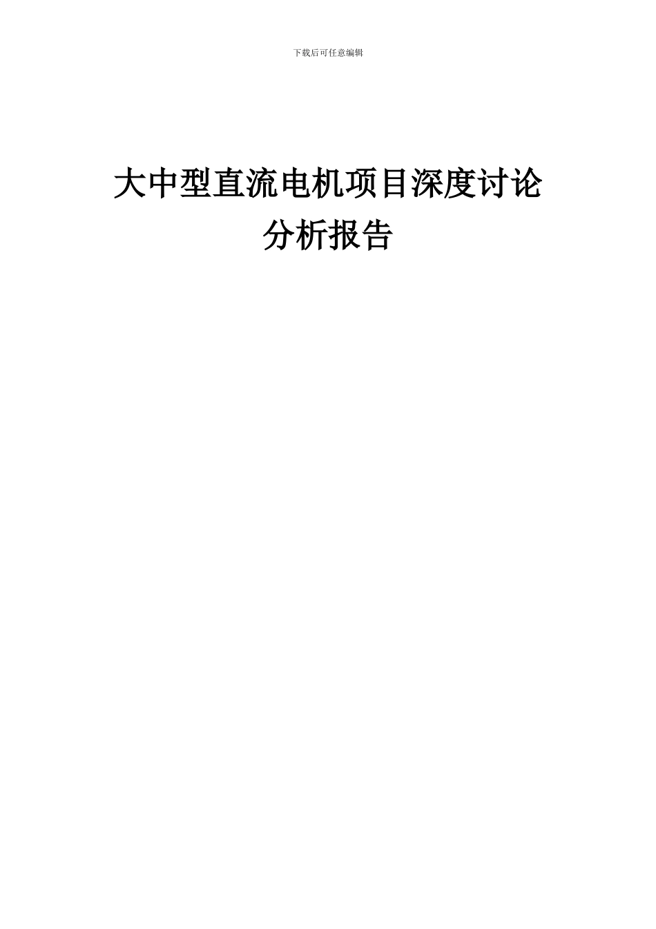 2024年大中型直流电机项目深度研究分析报告_第1页