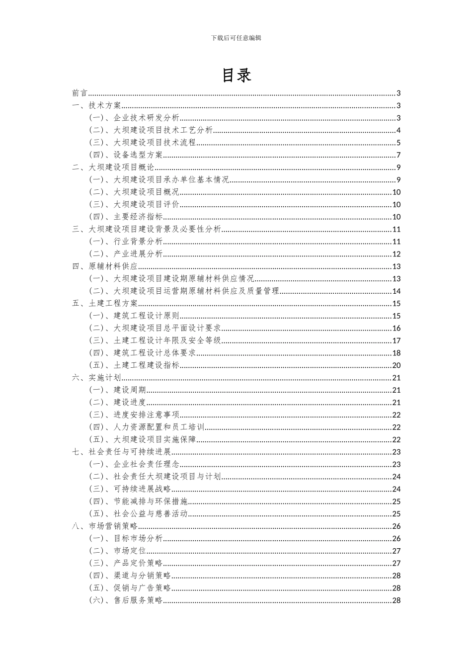 2024年大坝建设项目投资分析及可行性报告_第2页