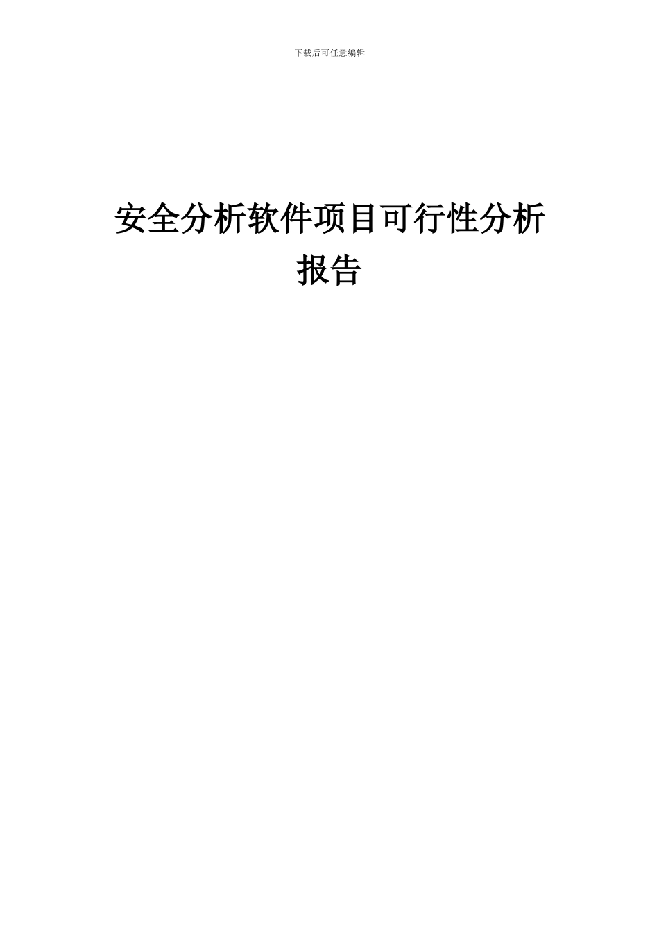 2024年安全分析软件项目可行性分析报告_第1页