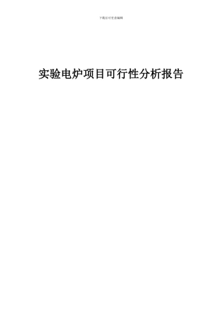 2024年实验电炉项目可行性分析报告