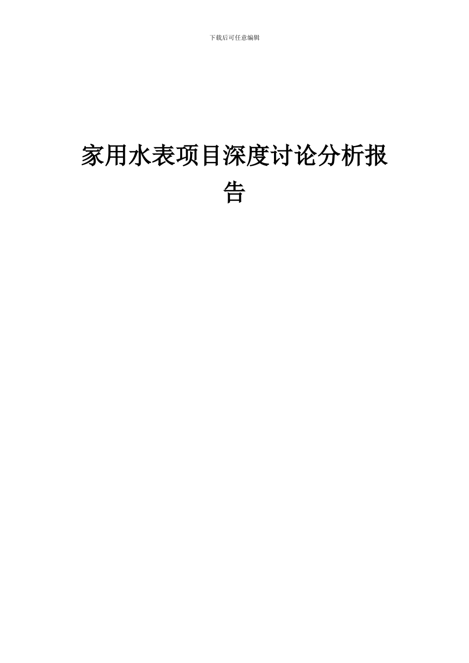 2024年家用水表项目深度研究分析报告_第1页