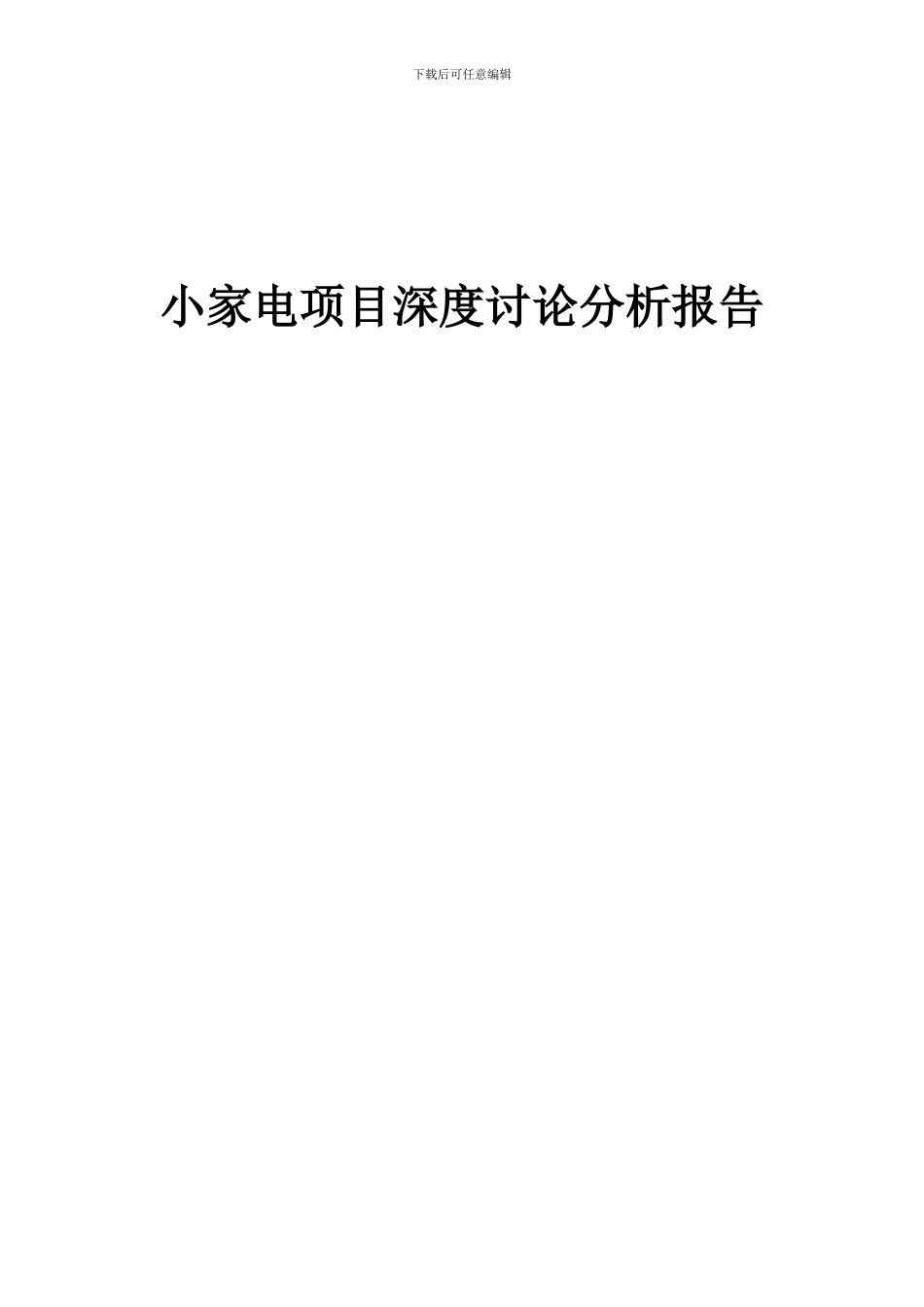2024年小家电项目深度研究分析报告_第1页